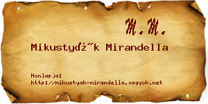 Mikustyák Mirandella névjegykártya